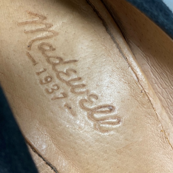 1937 Madewell Black Suede Slip On Heeled Shoes Size 8.5 - Picture 6 of 17